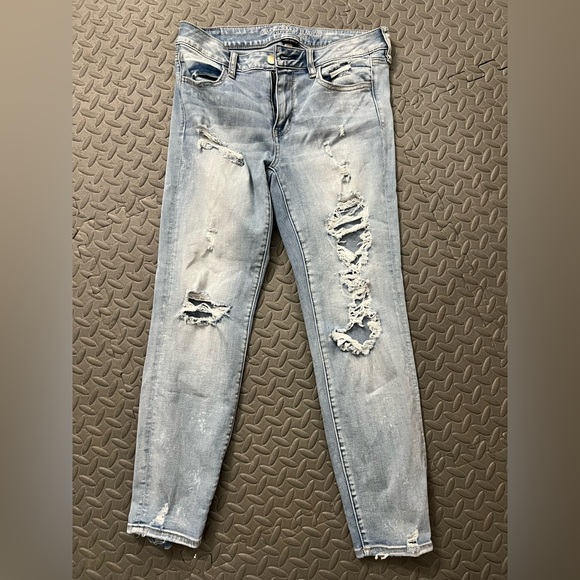 American Eagle Outfitters Denim - American Eagle Outfitters Distressed 
Super stretch jegging ankle 10 regular